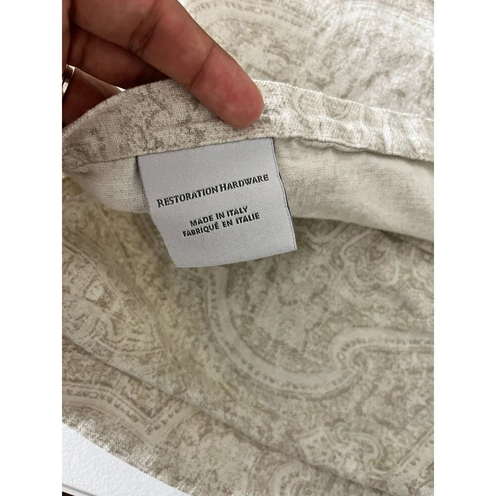 Restoration Hardware RH Italian Block Print Paisley King Pillow Shams Set 2